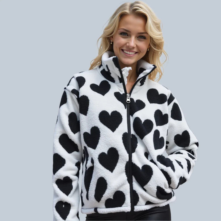 Katharina - Chaqueta Reversible Suave con Corazones