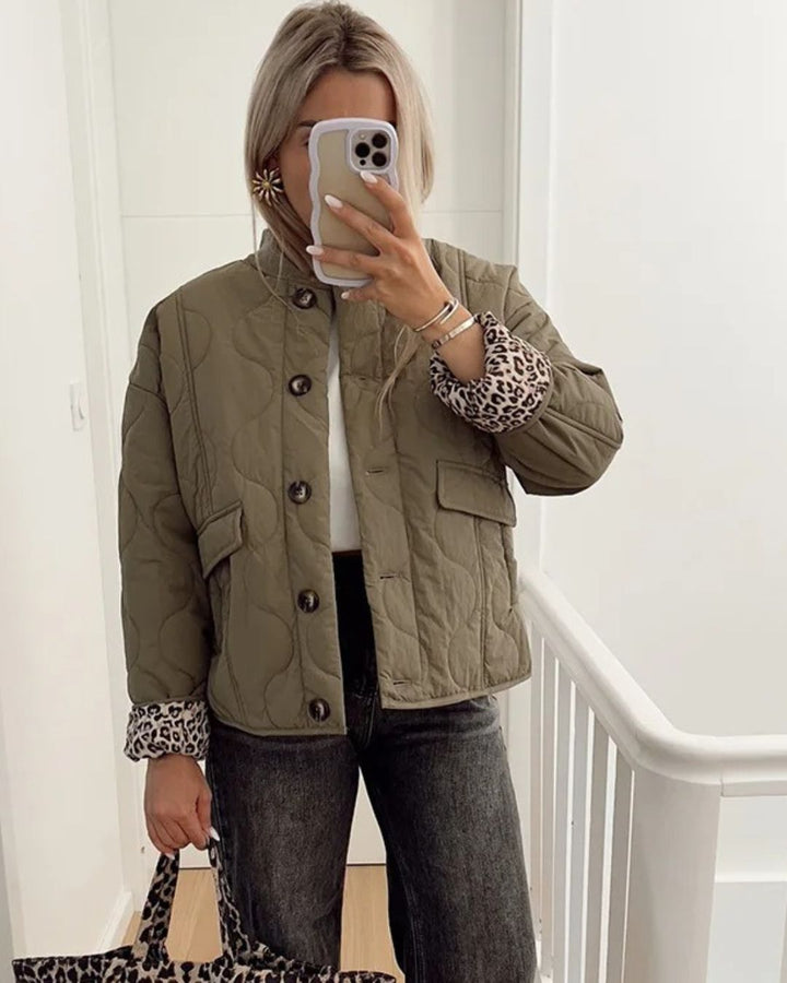 Beatriz - Chaqueta con forro de leopardo