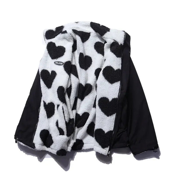 Katharina - Chaqueta Reversible Suave con Corazones