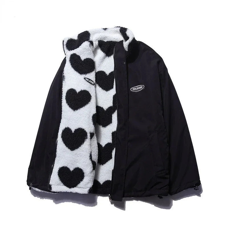 Katharina - Chaqueta Reversible Suave con Corazones