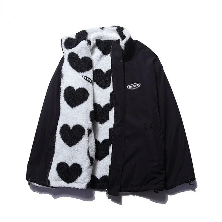 Katharina - Chaqueta Reversible Suave con Corazones