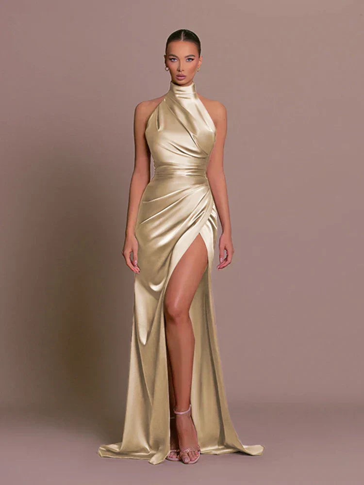 Vestido Elegante con Abertura Cleo