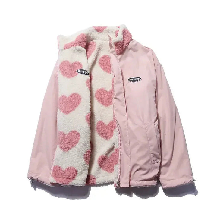 Katharina - Chaqueta Reversible Suave con Corazones