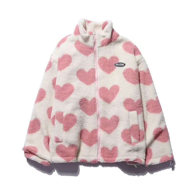 Katharina - Chaqueta Reversible Suave con Corazones